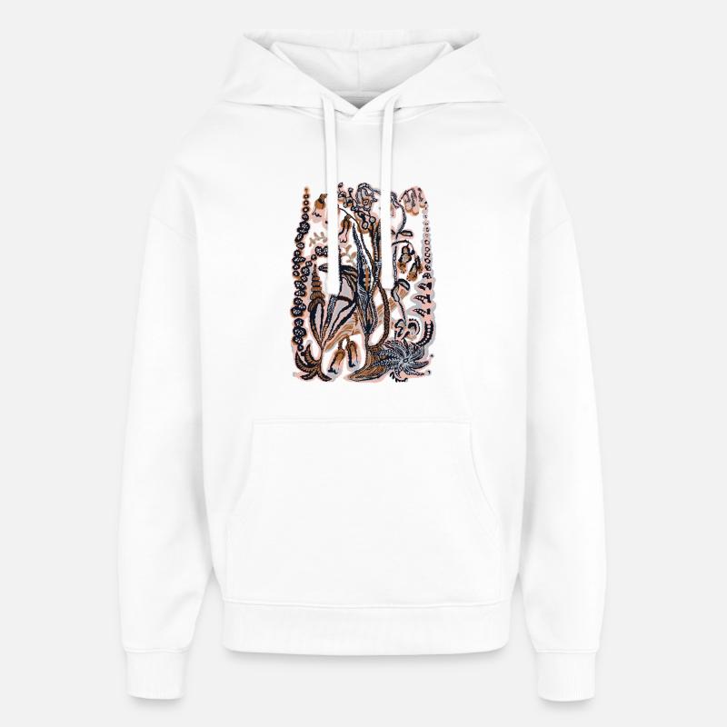 CAMPANULES - Sweat à capuche unisexe Stanley/Stella Oversized - blanc