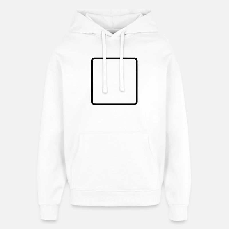 Square Frame Rounded Outline - Oversized Unisex Hoodie by Stanley/Stella - white