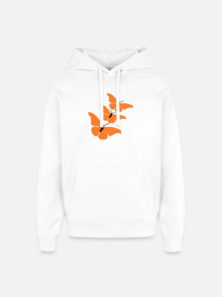 3_schmetterlinge_22 - Sweat à capuche unisexe Stanley/Stella Oversized - blanc