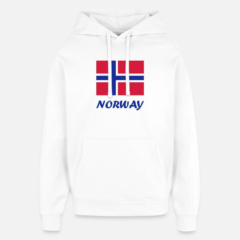Drapeau norvégien - Sweat à capuche unisexe Stanley/Stella Oversized - blanc