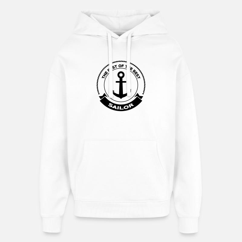 Marin / Marine / Bâteau / Ancre / Mer - Sweat à capuche unisexe Stanley/Stella Oversized - blanc