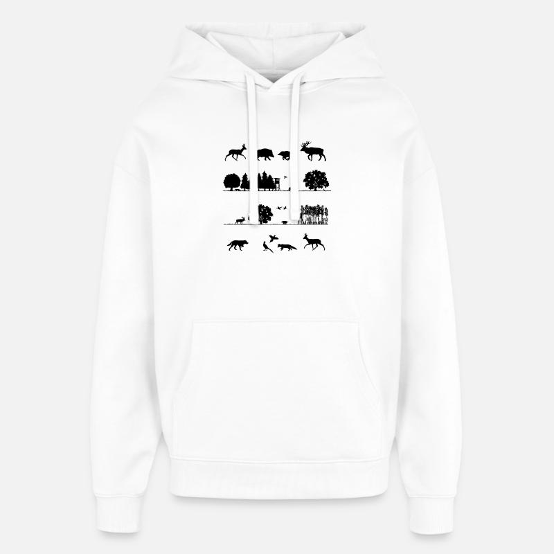 Habitants de la forêt - Sweat à capuche unisexe Stanley/Stella Oversized - blanc