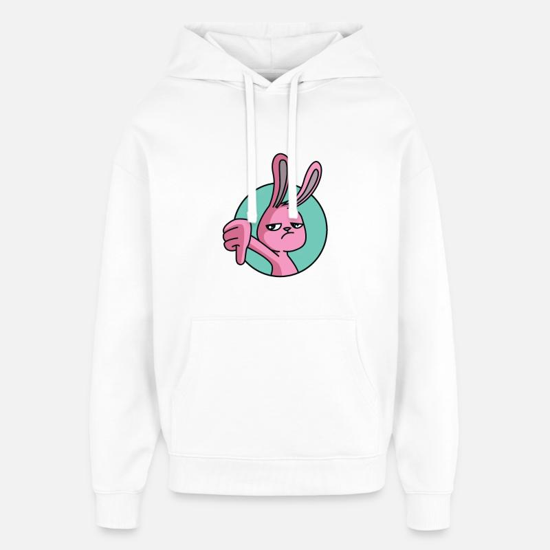 Hase Daumen Runter - Oversized Unisex Hoodie von Stanley/Stella - Weiß
