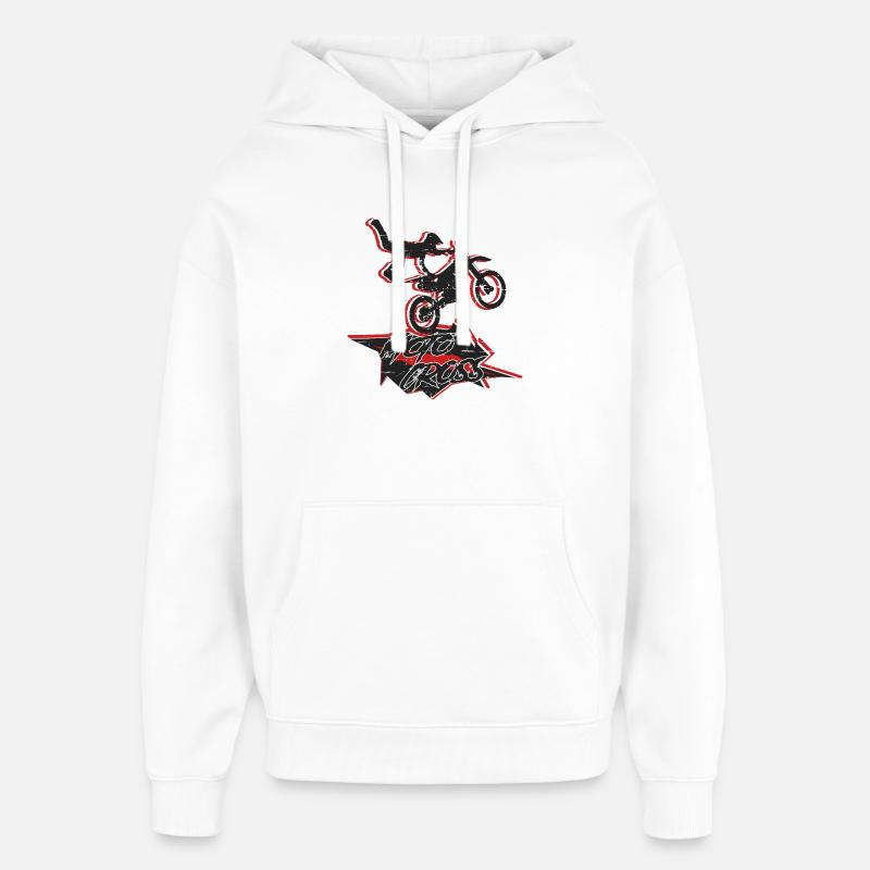 Cascadeur de motocross - Sweat à capuche unisexe Stanley/Stella Oversized - blanc