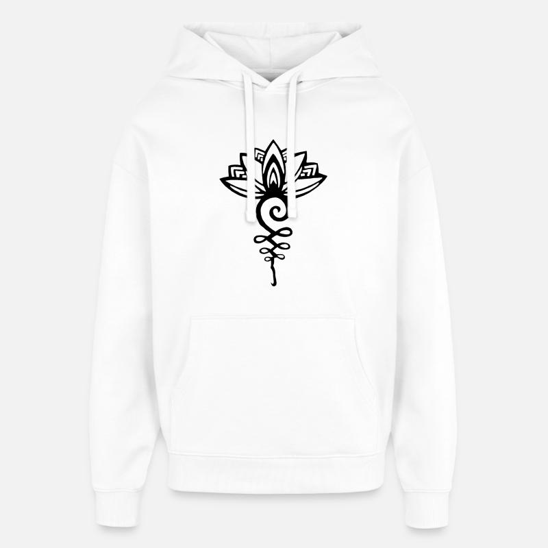 Lotus noir éternel - Sweat à capuche unisexe Stanley/Stella Oversized - blanc