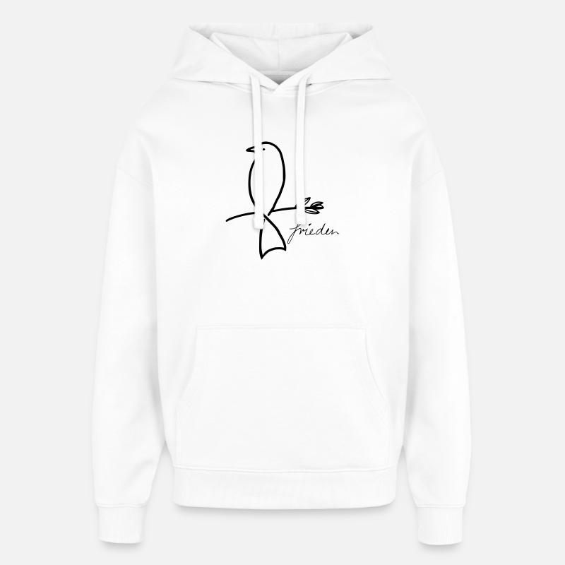 Paix - Sweat à capuche unisexe Stanley/Stella Oversized - blanc