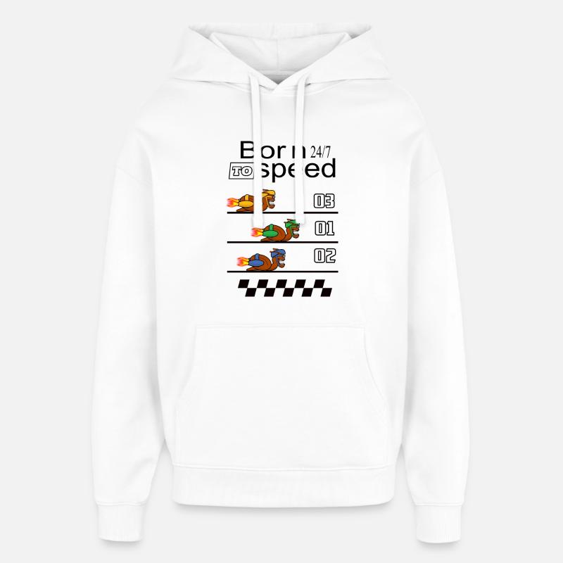 Drôles d’escargots de course - Sweat à capuche unisexe Stanley/Stella Oversized - blanc