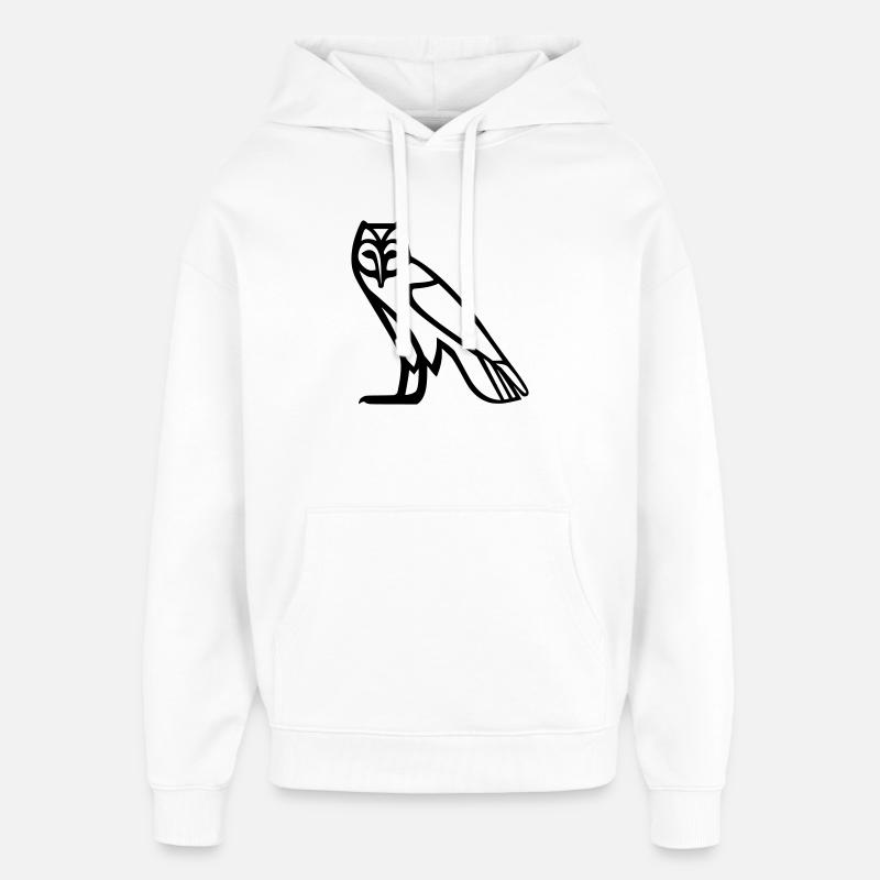 Eulen-Hieroglyphe - Oversized Unisex Hoodie von Stanley/Stella - Weiß