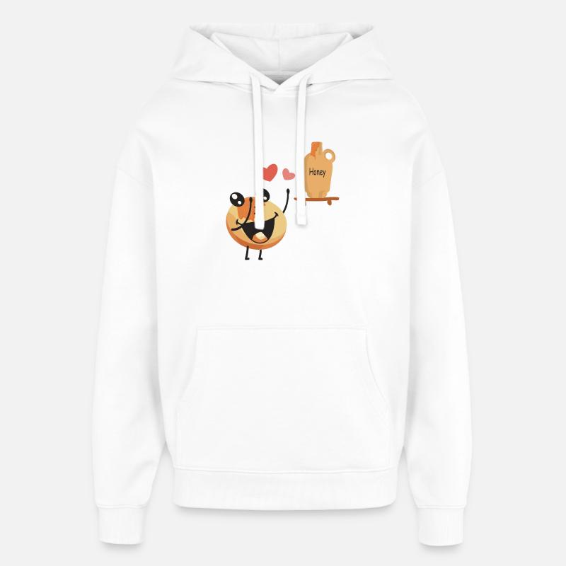 Les crêpes aiment le miel - Sweat à capuche unisexe Stanley/Stella Oversized - blanc