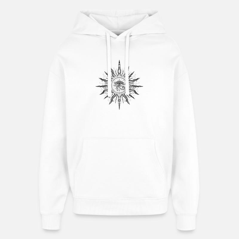 Soleil, été, œil d’Horus - Sweat à capuche unisexe Stanley/Stella Oversized - blanc