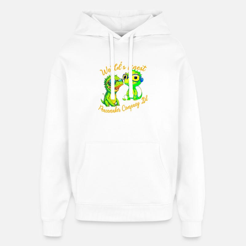 Krokodilbabys stiften Frieden - Oversized Unisex Hoodie von Stanley/Stella - Weiß