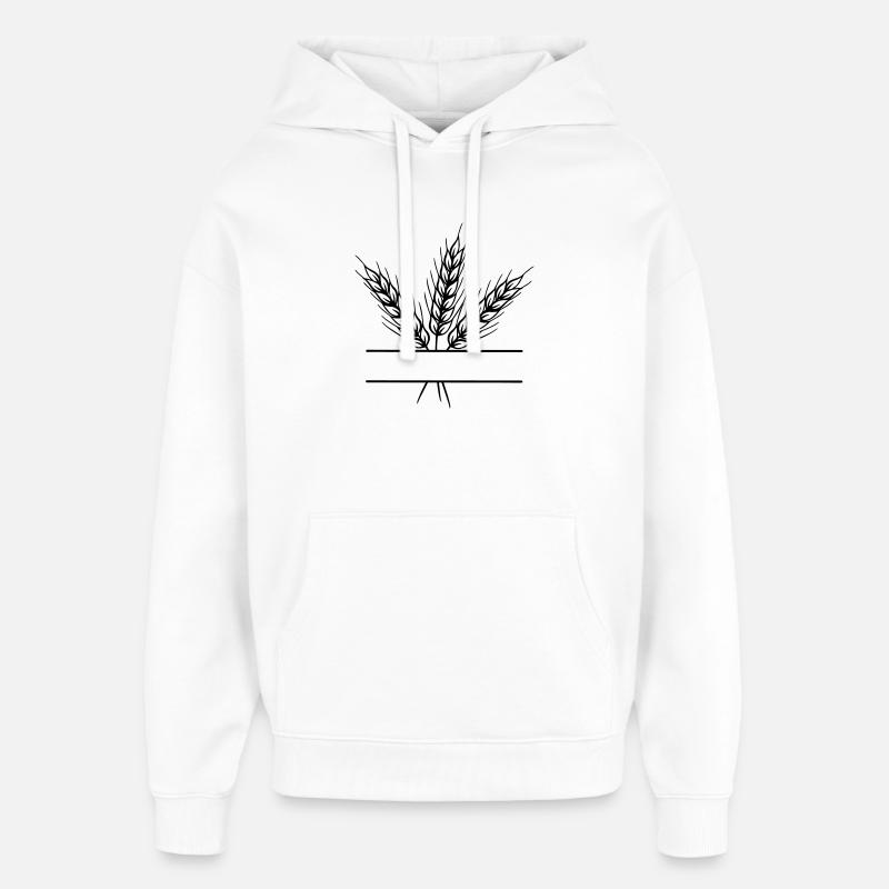 Text banner three grain stems - Oversized Unisex Hoodie by Stanley/Stella - white