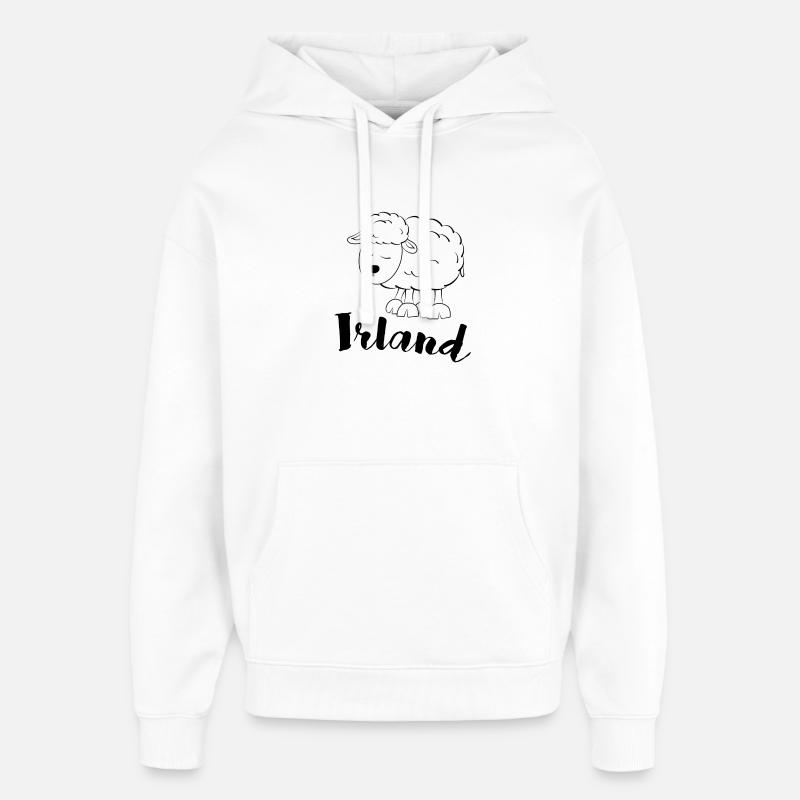Moutons d’Irlande - Sweat à capuche unisexe Stanley/Stella Oversized - blanc