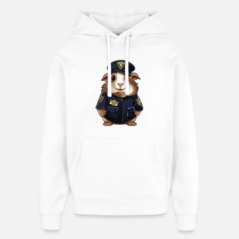 Cochon d’Inde policier - Sweat à capuche unisexe Stanley/Stella Oversized - blanc