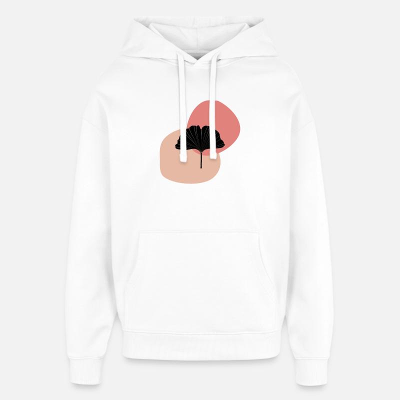 Gingko Blatt midcentury modern - Oversized Unisex Hoodie von Stanley/Stella - Weiß