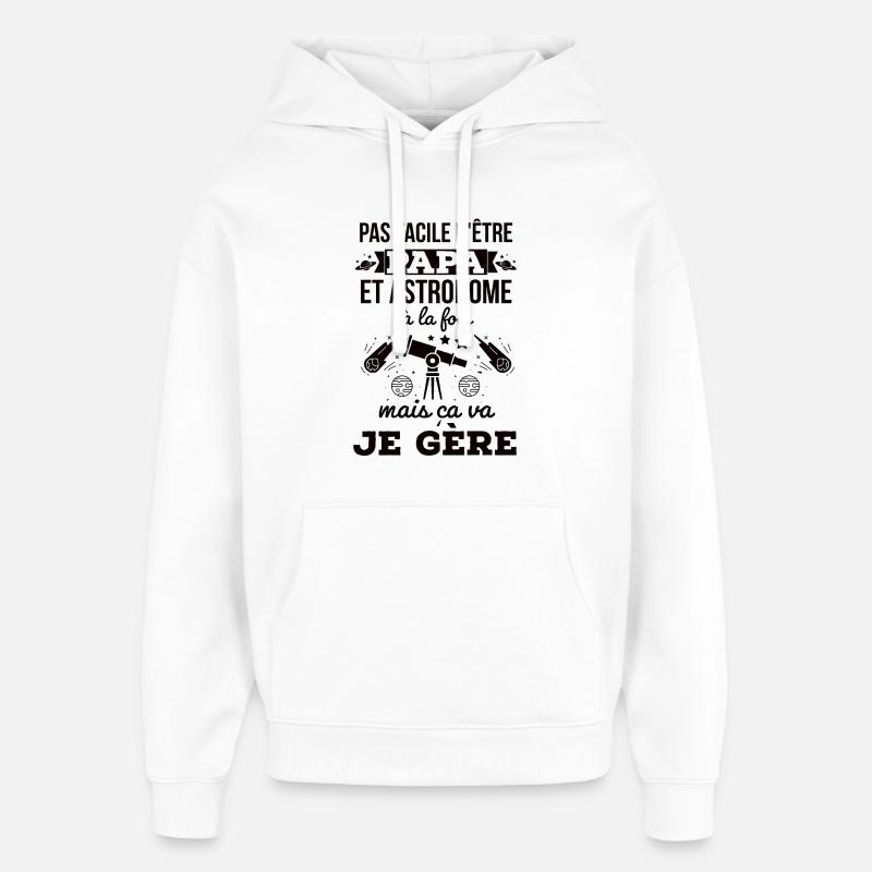Téléscope astronomie papa - Sweat à capuche unisexe Stanley/Stella Oversized - blanc