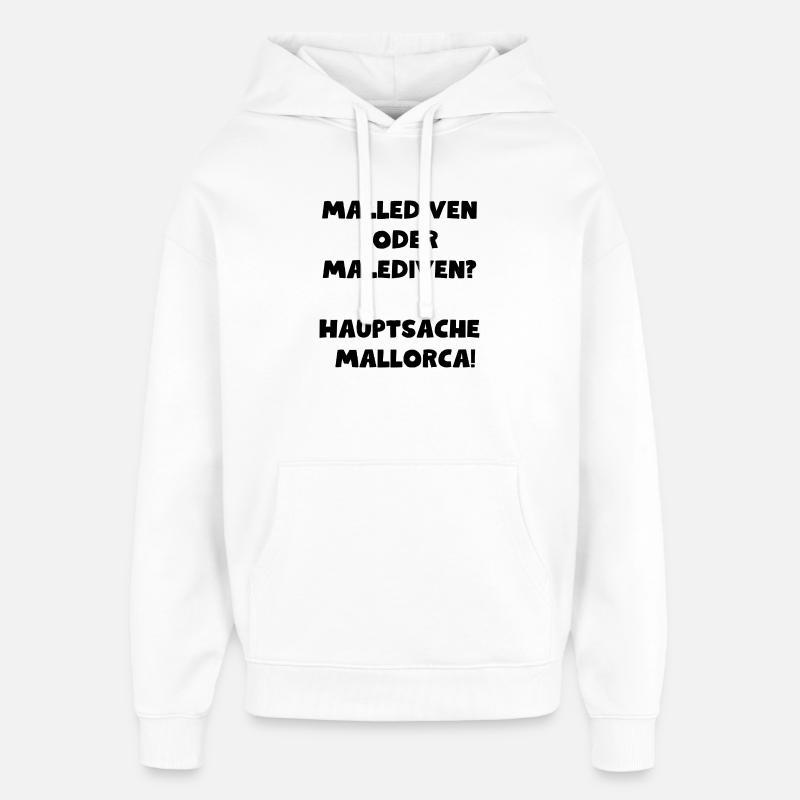 Malledives noir - Sweat à capuche unisexe Stanley/Stella Oversized - blanc
