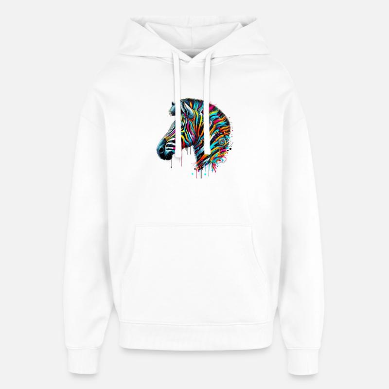 Zèbre - Sweat à capuche unisexe Stanley/Stella Oversized - blanc