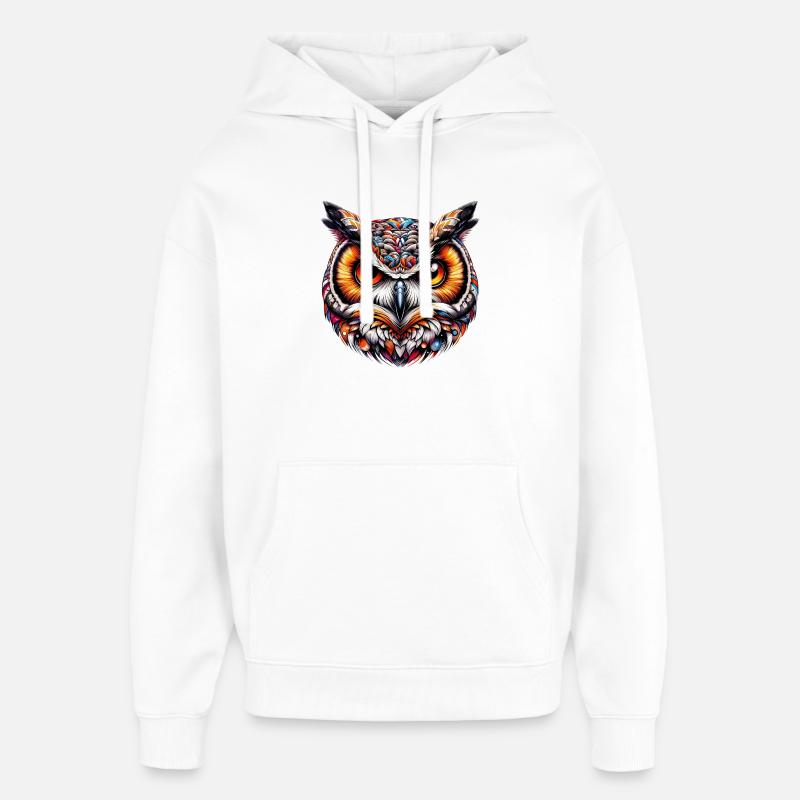Eule - Oversized Unisex Hoodie von Stanley/Stella - Weiß
