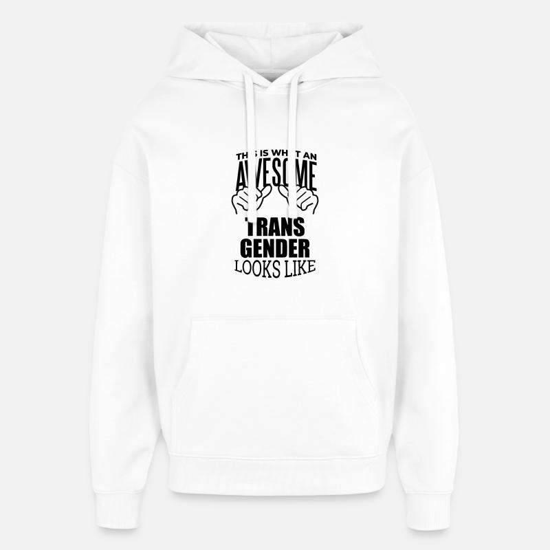 transgenre - Sweat à capuche unisexe Stanley/Stella Oversized - blanc