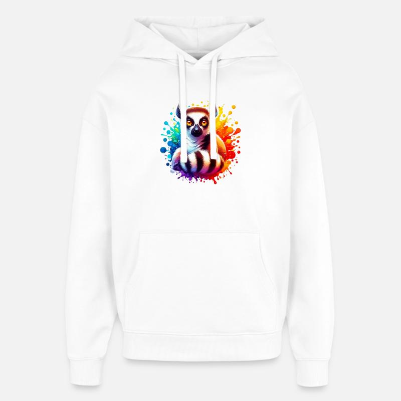 Lémurien - Sweat à capuche unisexe Stanley/Stella Oversized - blanc