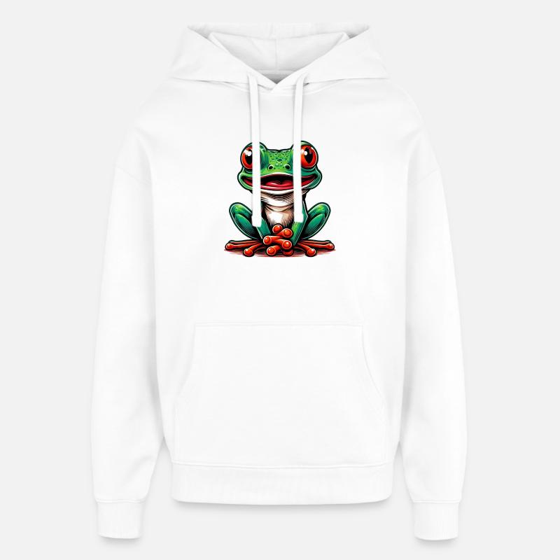 Grenouille - Sweat à capuche unisexe Stanley/Stella Oversized - blanc