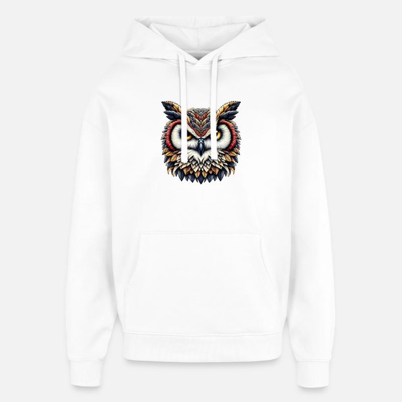 Eule - Oversized Unisex Hoodie von Stanley/Stella - Weiß