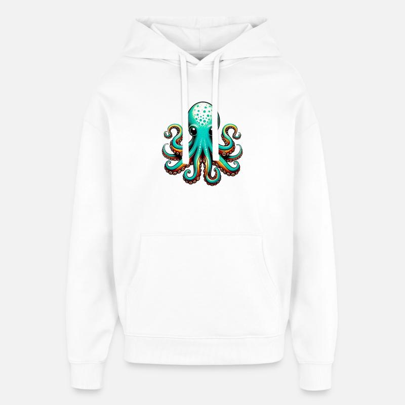 Pieuvre - Sweat à capuche unisexe Stanley/Stella Oversized - blanc