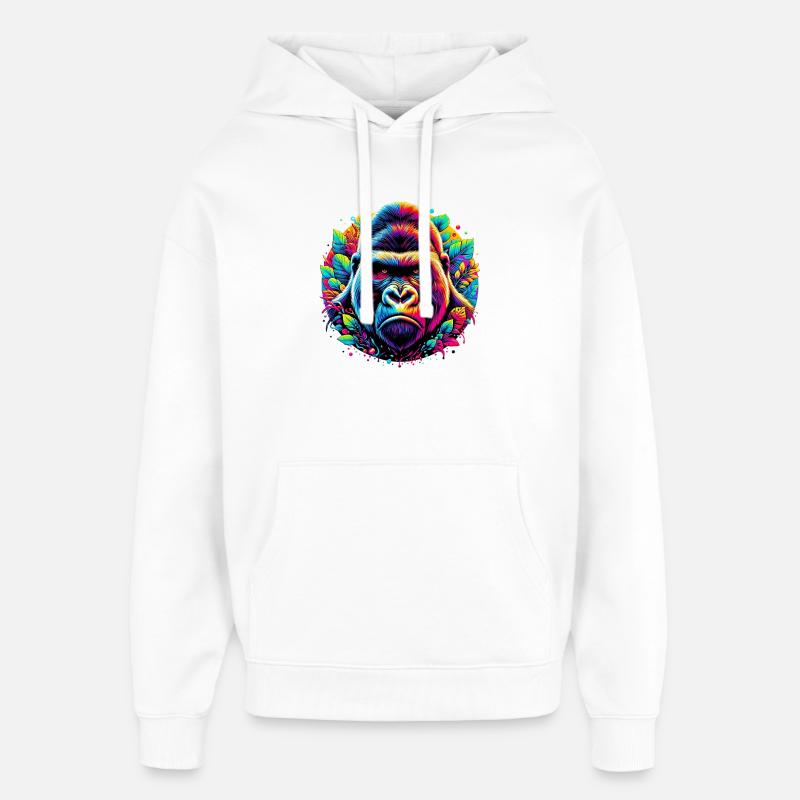 Gorille - Sweat à capuche unisexe Stanley/Stella Oversized - blanc