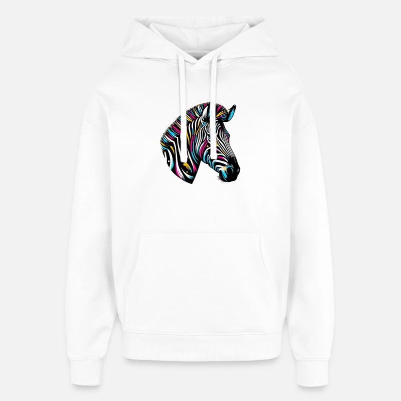 Zèbre - Sweat à capuche unisexe Stanley/Stella Oversized - blanc