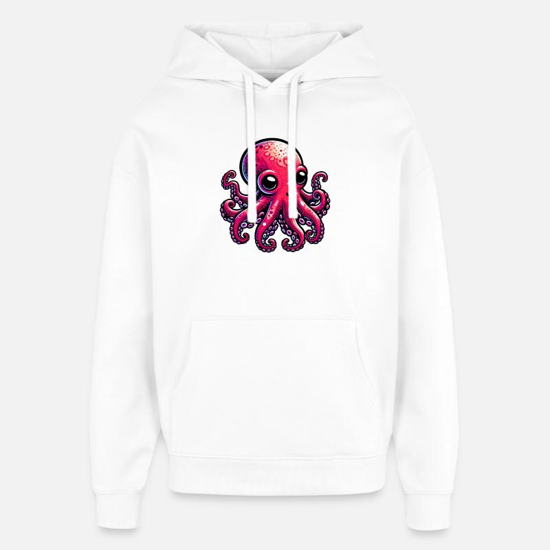 Pieuvre - Sweat à capuche unisexe Stanley/Stella Oversized - blanc