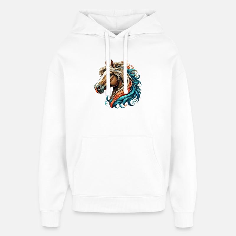 Cheval - Sweat à capuche unisexe Stanley/Stella Oversized - blanc
