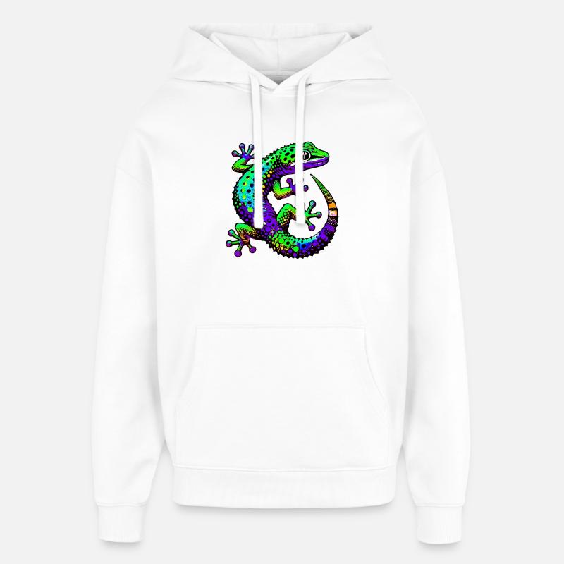 Gecko - Sweat à capuche unisexe Stanley/Stella Oversized - blanc