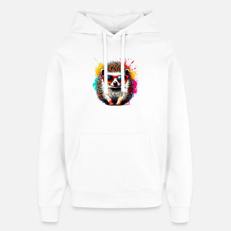 Hérisson - Sweat à capuche unisexe Stanley/Stella Oversized - blanc