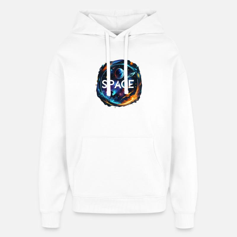 Space - Sweat à capuche unisexe Stanley/Stella Oversized - blanc