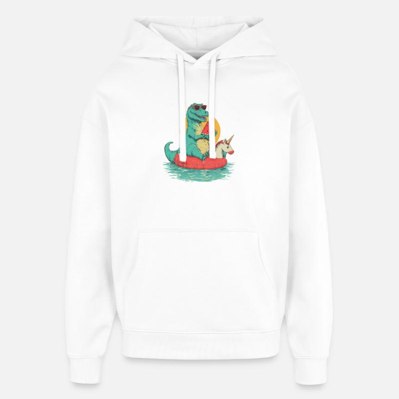 T-rex refroidissement - Sweat à capuche unisexe Stanley/Stella Oversized - blanc