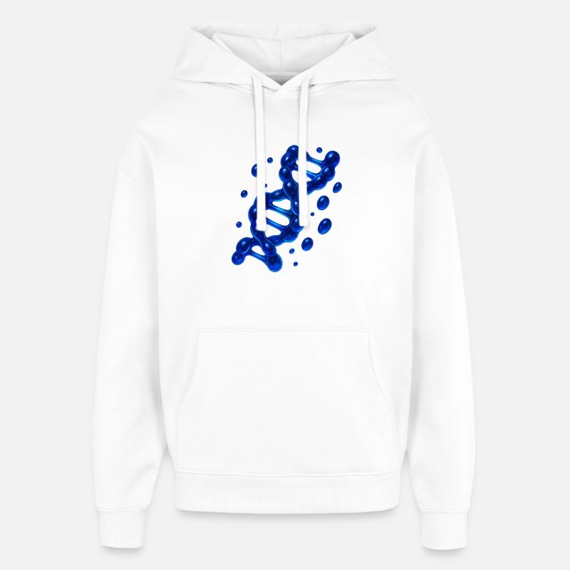 3D DNS Helix Molekül Blau - Oversized Unisex Hoodie von Stanley/Stella - Weiß