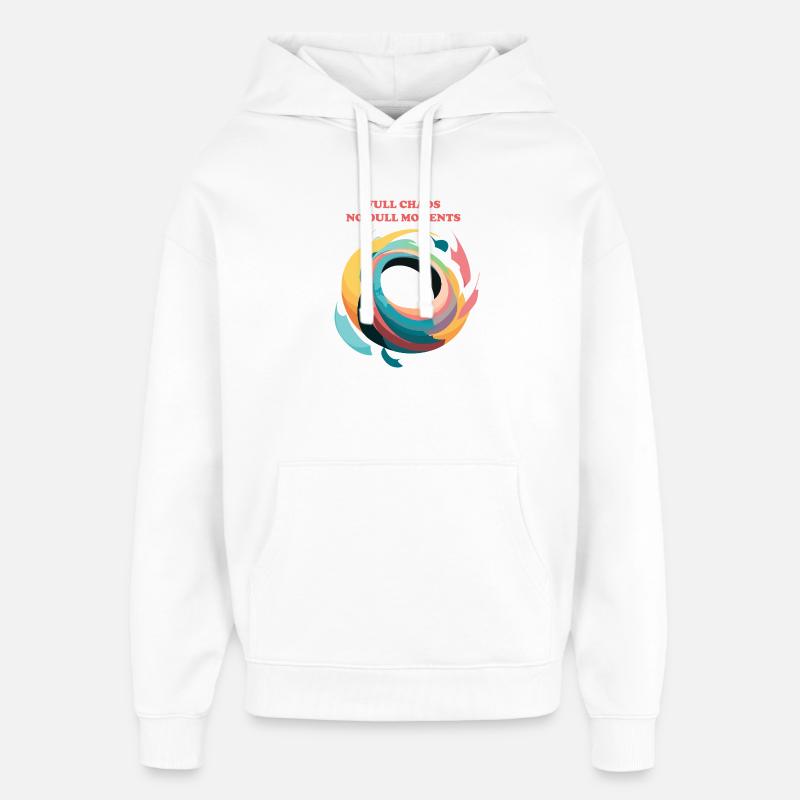 Spirale abstraite du chaos - Sweat à capuche unisexe Stanley/Stella Oversized - blanc