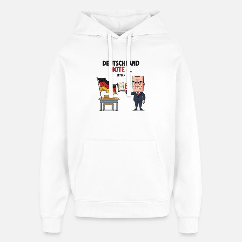 Deutschland Note 6 Motiv mit Lehrer  - Oversized Unisex Hoodie von Stanley/Stella - Weiß