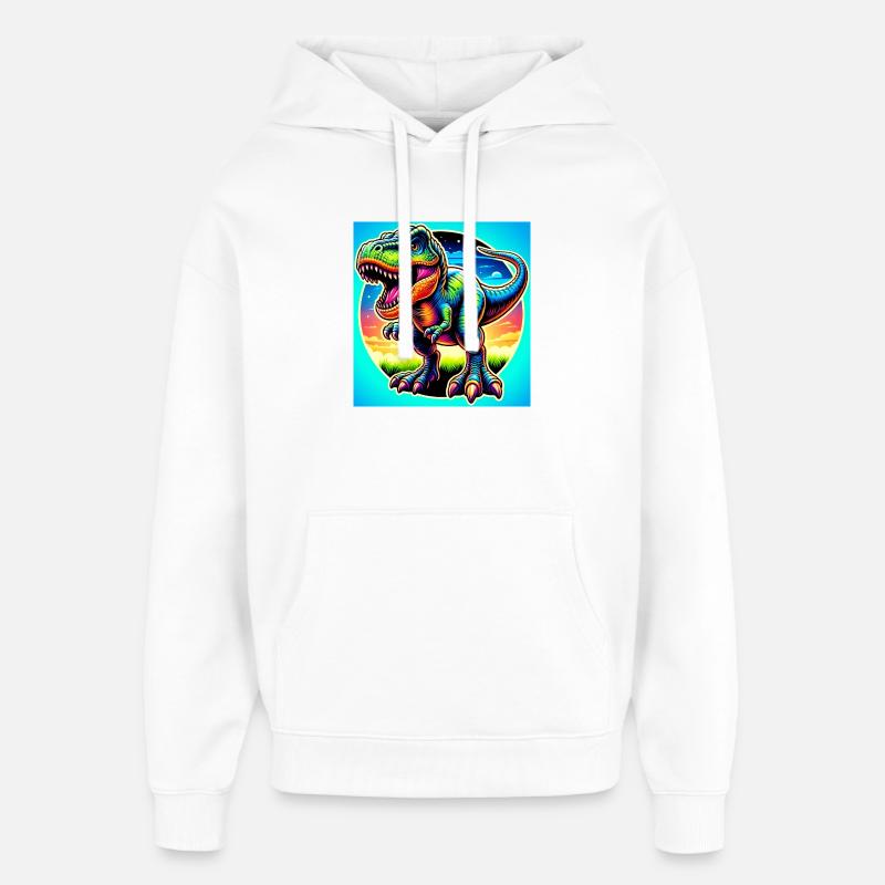 dinosaure - Sweat à capuche unisexe Stanley/Stella Oversized - blanc