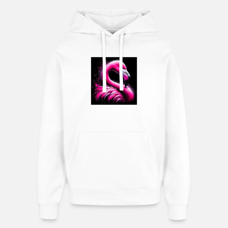 Flamant - Sweat à capuche unisexe Stanley/Stella Oversized - blanc