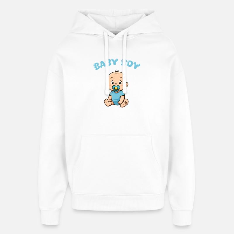 Imprimé Bébé Garçon Mignon - Sweat à capuche unisexe Stanley/Stella Oversized - blanc
