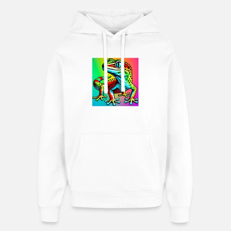 Gecko - Sweat à capuche unisexe Stanley/Stella Oversized - blanc