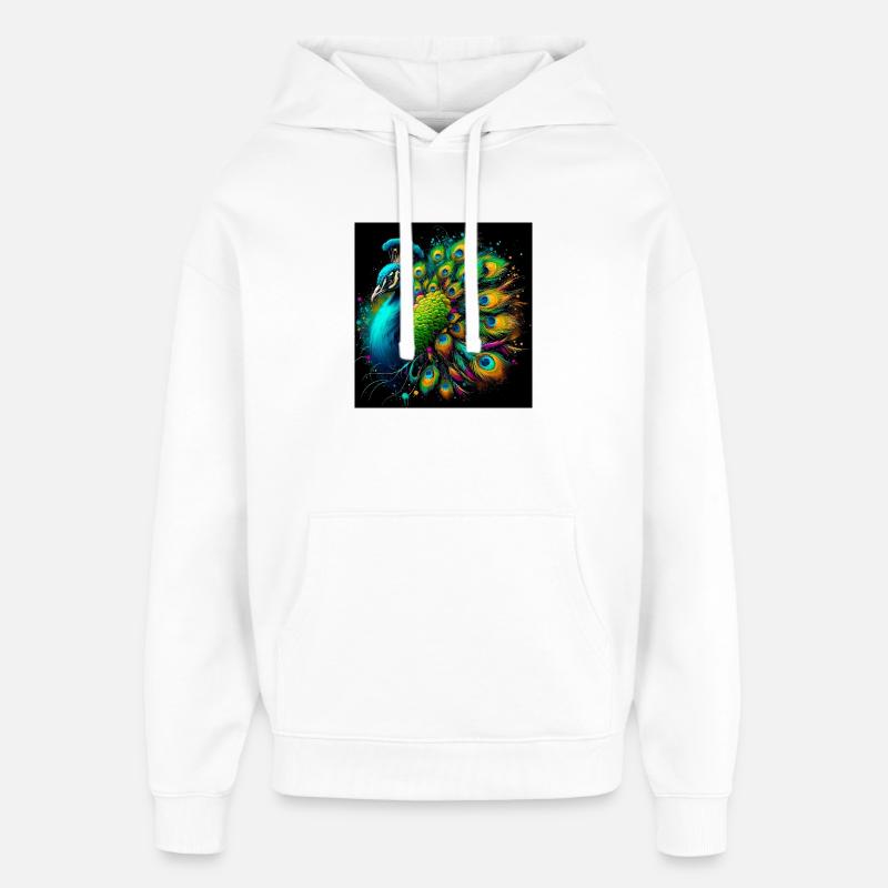paon - Sweat à capuche unisexe Stanley/Stella Oversized - blanc