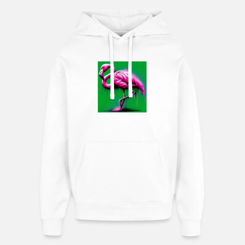 Flamant - Sweat à capuche unisexe Stanley/Stella Oversized - blanc