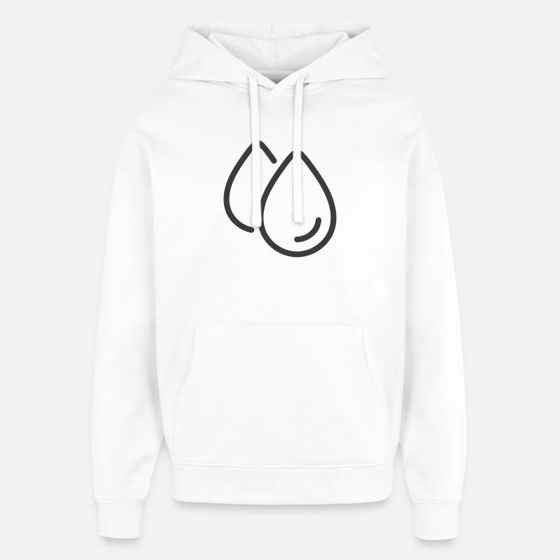 Double goutte d’eau Ligne Icône Logo - Sweat à capuche unisexe Stanley/Stella Oversized - blanc
