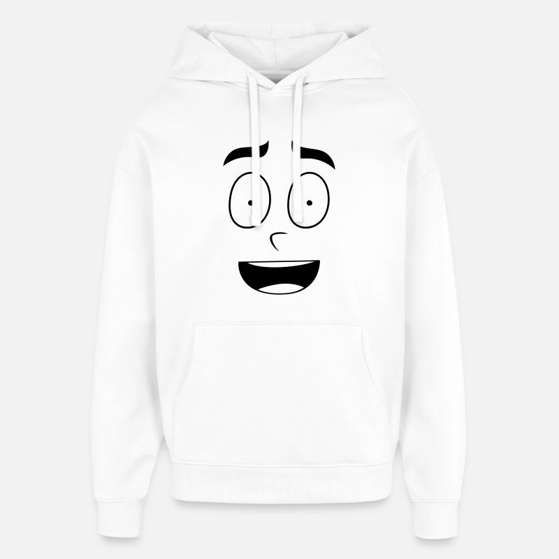 Avec Happy Face - Sweat à capuche unisexe Stanley/Stella Oversized - blanc