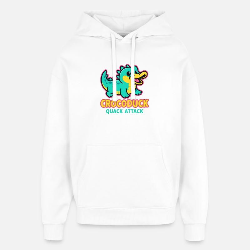 Crocoduck - Attaque de charlatan - Sweat à capuche unisexe Stanley/Stella Oversized - blanc