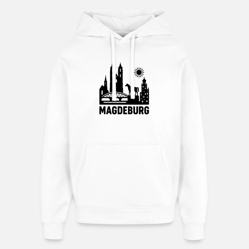 Silhouette de Magdebourg - Sweat à capuche unisexe Stanley/Stella Oversized - blanc
