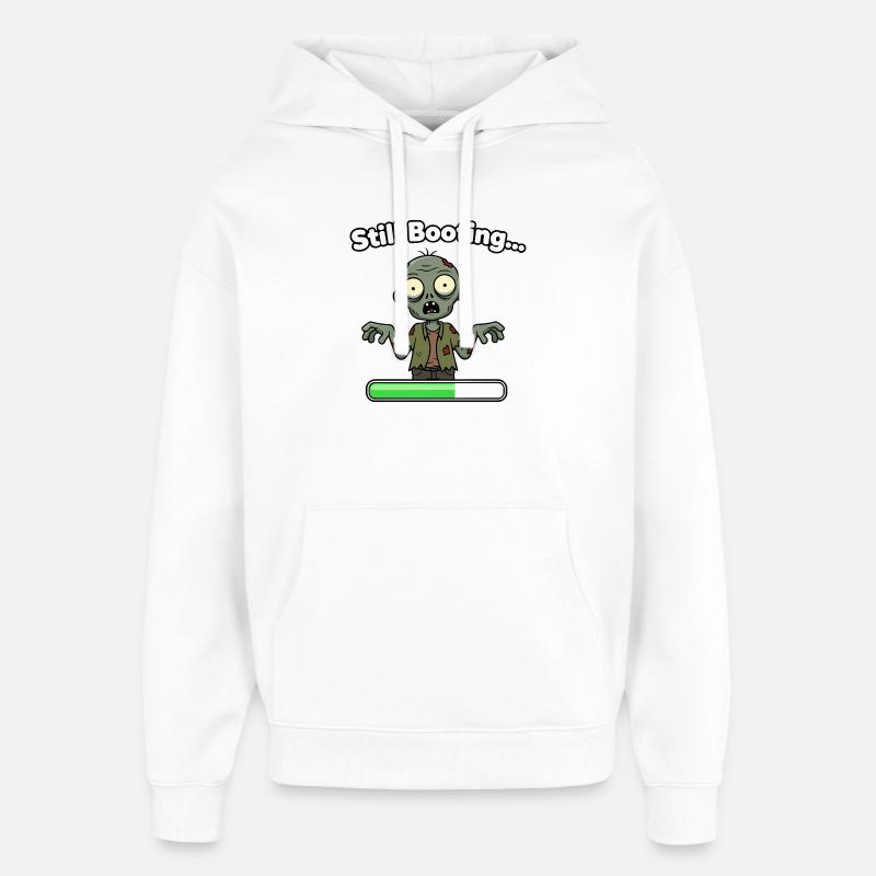 Zombie Still Booting Loading Bar - Oversized Unisex Hoodie by Stanley/Stella - white